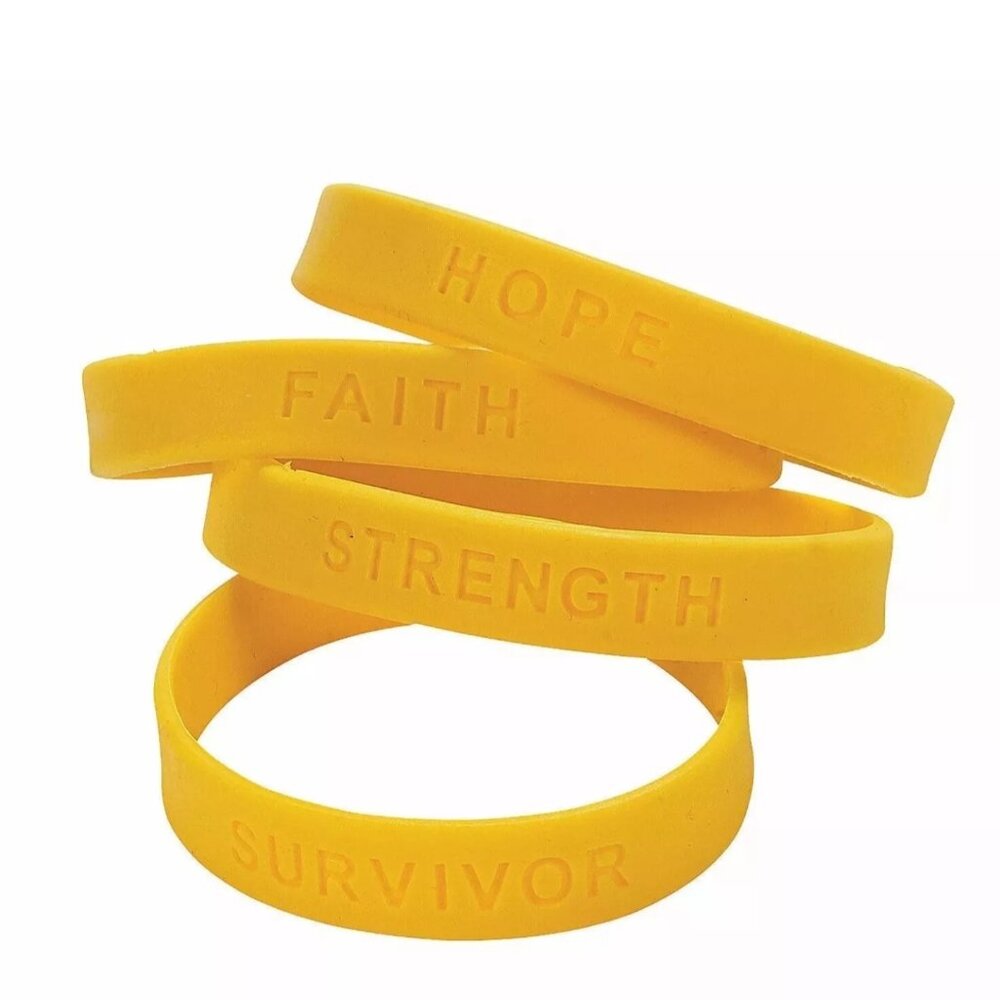 24 Yellow Awareness Sayings Bracelets Childhood Cancer Awareness